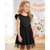 image:imageDIPUG Girls Tulle Dress Casual Birthday Party Flower Girl Summer Dresses Polka Dot Bow amp Flutter Sleeves 512YBlack