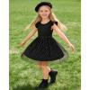 image:imageDIPUG Girls Tulle Dress Casual Birthday Party Flower Girl Summer Dresses Polka Dot Bow amp Flutter Sleeves 512YBlack