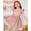 image:imageDIPUG Girls Tulle Dress Casual Birthday Party Flower Girl Summer Dresses Polka Dot Bow amp Flutter Sleeves 512YPink