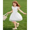 image:imageDIPUG Girls Tulle Dress Casual Birthday Party Flower Girl Summer Dresses Polka Dot Bow amp Flutter Sleeves 512YWhite