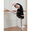 image:imageDIPUG Long Sleeve Ballet Leotards for Girls Dance Leotards Shiny ButterflyBlack