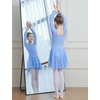 image:imageDIPUG Long Sleeve Ballet Leotards for Girls Dance Leotards Shiny ButterflyBlue