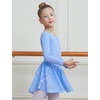 image:imageDIPUG Long Sleeve Ballet Leotards for Girls Dance Leotards Shiny ButterflyBlue