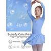 image:imageDIPUG Long Sleeve Ballet Leotards for Girls Dance Leotards Shiny ButterflyBlue