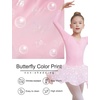 image:imageDIPUG Long Sleeve Ballet Leotards for Girls Dance Leotards Shiny ButterflyPink