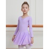 image:imageDIPUG Long Sleeve Ballet Leotards for Girls Dance Leotards Shiny ButterflyPurple