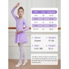 image:imageDIPUG Long Sleeve Ballet Leotards for Girls Dance Leotards Shiny ButterflyPurple