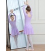 image:imageDIPUG Long Sleeve Ballet Leotards for Girls Dance Leotards Shiny ButterflyPurple
