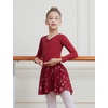 image:imageDIPUG Long Sleeve Ballet Leotards for Girls Dance Leotards Shiny ButterflyRed