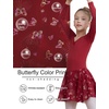 image:imageDIPUG Long Sleeve Ballet Leotards for Girls Dance Leotards Shiny ButterflyRed