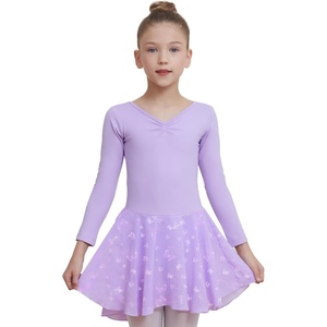image:imageDIPUG Long Sleeve Ballet Leotards for Girls Dance Leotards Shiny ButterflyPurple
