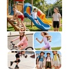 image:imageDIPUG Girls Biker Shorts 3 Pack Cotton Cartwheel Shorts for Girls Under Dress DanceBlackNavyLight Heather Gray