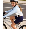 image:imageDIPUG Girls Biker Shorts 3 Pack Cotton Cartwheel Shorts for Girls Under Dress DanceBlackNavyLight Heather Gray