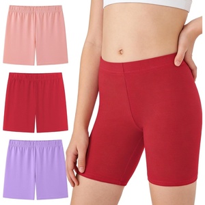 image:imageDIPUG Girls Biker Shorts 3 Pack Cotton Cartwheel Shorts for Girls Under Dress DanceRedPinkPurple