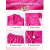 image:imageDIPUG Girls Pajamas Silk PJs Pink Short Sleeve Set Sleepover Party 413Y  Perfect for Birthday Gifts Holidays Celebrations and Everyday Comfort3hot Pink