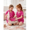 image:imageDIPUG Girls Pajamas Silk PJs Pink Short Sleeve Set Sleepover Party 413Y  Perfect for Birthday Gifts Holidays Celebrations and Everyday Comfort3hot Pink