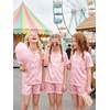 image:imageDIPUG Girls Pajamas Silk PJs Pink Short Sleeve Set Sleepover Party 413Y  Perfect for Birthday Gifts Holidays Celebrations and Everyday Comfort3pink