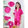 image:imageDIPUG Girls Pajamas Silk PJs Pink Short Sleeve Set Sleepover Party 413Y  Perfect for Birthday Gifts Holidays Celebrations and Everyday ComfortHot Pink