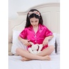 image:imageDIPUG Girls Pajamas Silk PJs Pink Short Sleeve Set Sleepover Party 413Y  Perfect for Birthday Gifts Holidays Celebrations and Everyday ComfortHot Pink