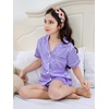 image:imageDIPUG Girls Pajamas Silk PJs Pink Short Sleeve Set Sleepover Party 413Y  Perfect for Birthday Gifts Holidays Celebrations and Everyday ComfortLight Lavender