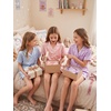 image:imageDIPUG Girls Pajamas Silk PJs Pink Short Sleeve Set Sleepover Party 413Y  Perfect for Birthday Gifts Holidays Celebrations and Everyday ComfortPinkpurpleblue
