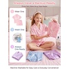image:imageDIPUG Girls Pajamas Silk PJs Pink Short Sleeve Set Sleepover Party 413Y  Perfect for Birthday Gifts Holidays Celebrations and Everyday ComfortPinkpurpleblue