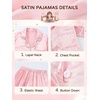 image:imageDIPUG Girls Pajamas Silk PJs Pink Short Sleeve Set Sleepover Party 413Y  Perfect for Birthday Gifts Holidays Celebrations and Everyday ComfortPinkpurpleblue
