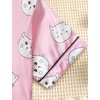 image:imageDIPUG Girls Pajamas Silk PJs Pink Short Sleeve Set Sleepover Party 413Y  Perfect for Birthday Gifts Holidays Celebrations and Everyday ComfortWhite Cat