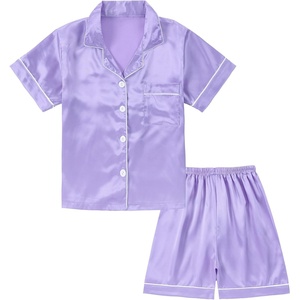 image:imageDIPUG Girls Pajamas Silk PJs Pink Short Sleeve Set Sleepover Party 413Y  Perfect for Birthday Gifts Holidays Celebrations and Everyday ComfortLight Lavender